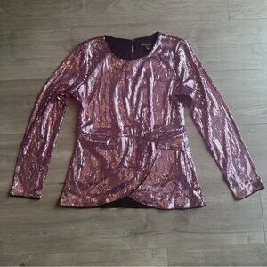 INC International Concepts - pink sequin with black lining top - size small